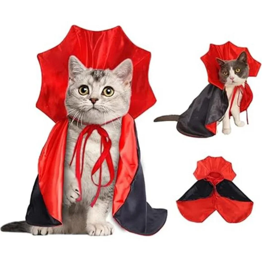 Halloween Pet Cape Costume - Vampire Cloak, Wizard Outfit, Witch Cosplay